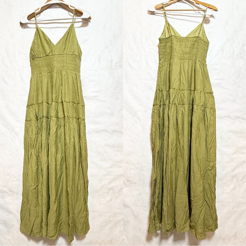 Blu Pepper Olive Green Maxi Dress